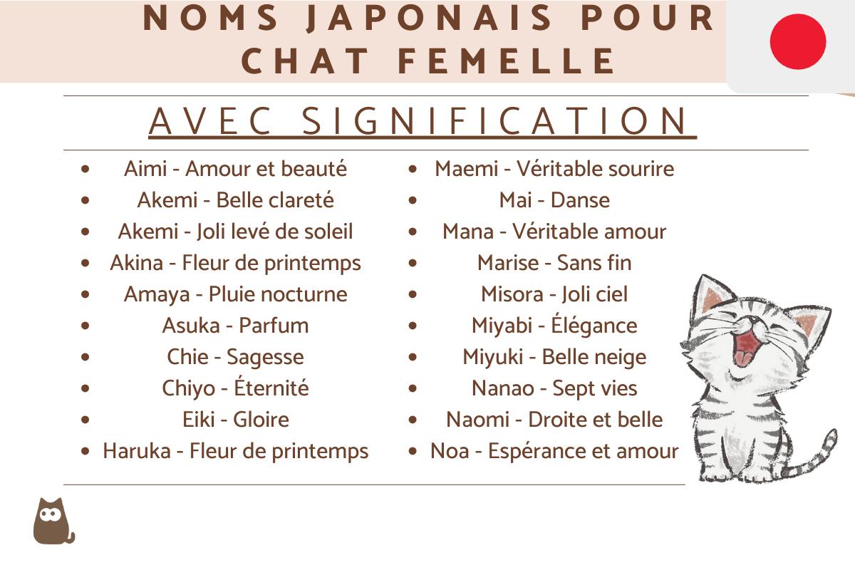 Noms japonais pour chats femelles