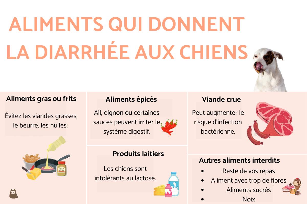 Aliments qui donnent la diarrhée aux chiens